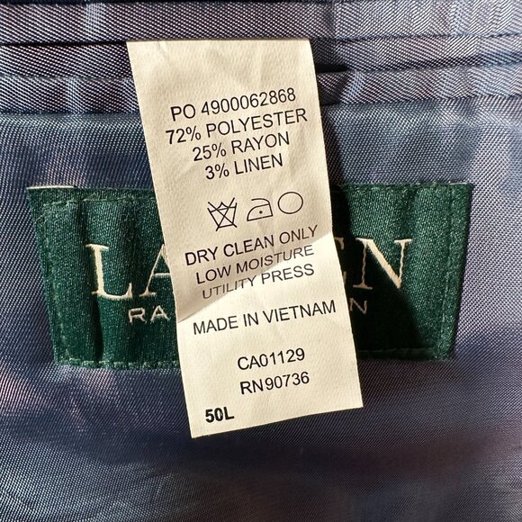 Lauren Ralph Lauren Blazer Men Size 50L Gray Two Button Jacket Macys Mens Store - Picture 12 of 12